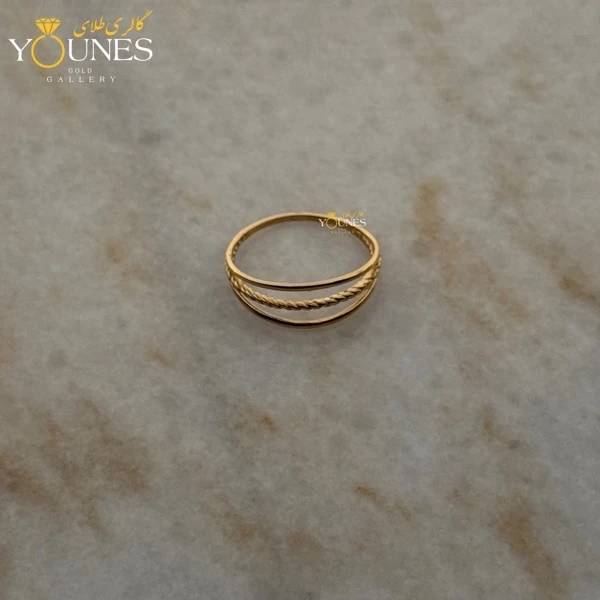 انگشتر سه خط پیچ طلا